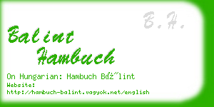 balint hambuch business card